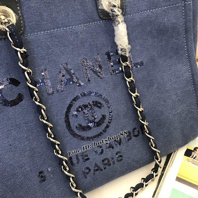 CHANEL女包 最新牛仔購物袋沙灘包 原單對版正品 經典新配色 對版刺繡LOGO 香奈兒手提袋 chanel單肩包 djc1600